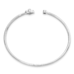 14K White Gold Lab Grown Diamond VS/SI FGH Floral Flexible Bangle - Image 2