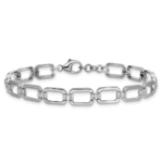 14K White Gold TRUE ORIGIN Lab Grown Diamond VS DEF Link Bracelet - Image 3