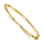 14k Twisted Tube Hinged Bangle