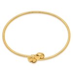 14K Polished Love Knot Flexible Bangle - Image 2