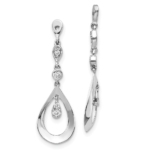 14K White Gold Lab Grown VS/SI FGH Dia Teardrop Dangle Earring Jackets