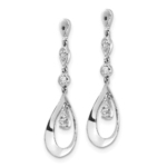 14K White Gold Lab Grown VS/SI FGH Dia Teardrop Dangle Earring Jackets - Image 2