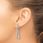 14K White Gold Lab Grown Diamond VS/SI FGH Post Loop Dangle Earring - Image 3