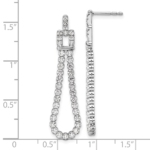 14K White Gold Lab Grown Diamond VS/SI FGH Post Loop Dangle Earring - Image 4