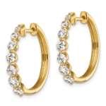 14K TRUE ORIGIN Lab Grown Diamond VS DEF Hinged Hoop Earrings - Image 2