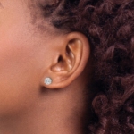 14K White Gold Lab Grown Diamond VS/SI FGH Cluster Push Back Earring - Image 3