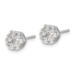 14K White Gold Lab Grown Diamond VS/SI FGH Cluster Screwback Earring - Image 2