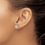 14K White Gold Lab Grown Diamond VS/SI FGH Cluster Screwback Earring - Image 3