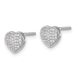 14K White Gold Lab Grown VS/SI FGH Dia Heart Screwback Post Earrings - Image 2