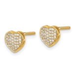 14K Lab Grown VS/SI FGH Dia Heart Screwback Post Earrings - Image 2