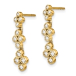 True Origin 14K 3/8 carat Lab Grown Diamond VS/SI  D E F  Post Dangle Floral Bloom Earrings - Image 2