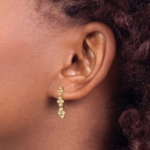 True Origin 14K 3/8 carat Lab Grown Diamond VS/SI  D E F  Post Dangle Floral Bloom Earrings - Image 3