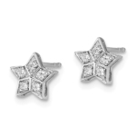 14K White Gold Lab Grown VS/SI FGH Dia Star Post Earrings - Image 2