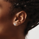 14K White Gold Lab Grown VS/SI FGH Dia Star Post Earrings - Image 3