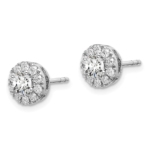 14K White Gold Lab Grown Diamond VS/SI FGH Round Halo Earrings - Image 2