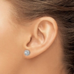 14K White Gold Lab Grown Diamond VS/SI FGH Round Halo Earrings - Image 3