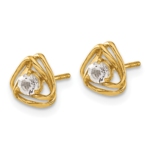 14K Lab Grown VS/SI FGH Dia Knot Post Earrings - Image 2
