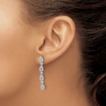 14K White Gold Lab Grown Diamond VS/SI FGH Teardrop Earrings - Image 3