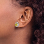 14K Two-Tone Lab Grown VS/SI FGH Dia & Created Yellow Sapphire Earrings - Image 3