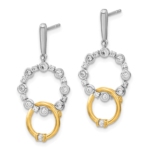 14K Two-Tone Lab Grown Diamond VS/SI FGH Fancy Circle Drop Post Earr - Image 2