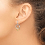 14K Two-Tone Lab Grown Diamond VS/SI FGH Fancy Circle Drop Post Earr - Image 3