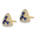 14K Lab Grown Diamond VS/SI FGH Cr.Sapp Triangle Post Earrings - Image 2
