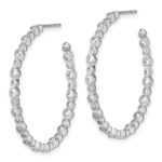 14K White Gold Lab Grown Dia. VS/SI FGH Circle Bezel Hoop Post Earri - Image 2