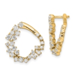 True Origin 14K 1 1/2 carat Lab Grown Diamond VS/SI  D E F  Fancy Hoop Earrings