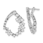 True Origin 14K White Gold 2 carat Lab Grown Diamond VS/SI  D E F  Fancy Hoop Earrings