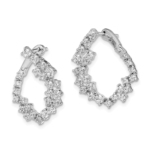 True Origin 14K White Gold 2 carat Lab Grown Diamond VS/SI  D E F  Fancy Hoop Earrings - Image 2