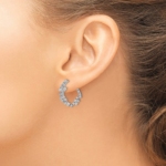 True Origin 14K White Gold 2 carat Lab Grown Diamond VS/SI  D E F  Fancy Hoop Earrings - Image 3