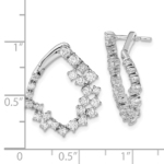 True Origin 14K White Gold 2 carat Lab Grown Diamond VS/SI  D E F  Fancy Hoop Earrings - Image 6