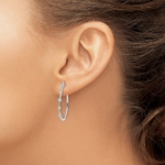 True Origin 14K White Gold 1/2 carat Lab Grown Diamond VS/SI  D E F  Post Hoop Earrings - Image 3