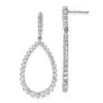 True Origin 14K White Gold 1 1/2 carat Lab Grown Diamond VS/SI  D E F  Teardrop Dangle Post Earring