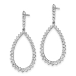 True Origin 14K White Gold 1 1/2 carat Lab Grown Diamond VS/SI  D E F  Teardrop Dangle Post Earring - Image 2