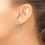 True Origin 14K White Gold 1 1/2 carat Lab Grown Diamond VS/SI  D E F  Teardrop Dangle Post Earring - Image 3
