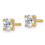14k 1/2 carat total weight Oval VS/SI GH Lab Grown Diamond Stud Post Earrings - Image 2