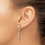 14K White Gold Lab Grown Diamond VS/SI FGH Post Dangle Earrings - Image 3