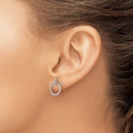 14K Rose Gold Lab Grown VS/SI FGH Dia Circle Jacket and Post Earrings - Image 3