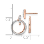 14K Rose Gold Lab Grown VS/SI FGH Dia Circle Jacket and Post Earrings - Image 4