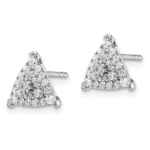 14K White Gold Lab Grown VS/SI FGH Dia Triangle Cluster Post Earrings - Image 2