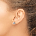 14K White Gold Lab Grown VS/SI FGH Dia Triangle Cluster Post Earrings - Image 3