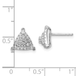 14K White Gold Lab Grown VS/SI FGH Dia Triangle Cluster Post Earrings - Image 4