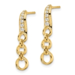 14K Lab Grown VS/SI FGH Dia Circles Dangle Post Earrings - Image 2