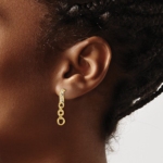 14K Lab Grown VS/SI FGH Dia Circles Dangle Post Earrings - Image 3