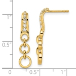 14K Lab Grown VS/SI FGH Dia Circles Dangle Post Earrings - Image 4