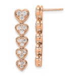 14KR TRUE ORIGIN Lab Grown Diamond VS DEF Heart Post Earrings