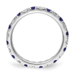 14K White Gold Lab Grown Dia VS/SI FGH & Cr Blue Sapp Eternity Ban - Image 2