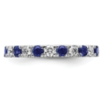 14K White Gold Lab Grown Dia VS/SI FGH & Cr Blue Sapp Eternity Ban - Image 3