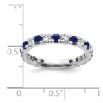 14K White Gold Lab Grown Dia VS/SI FGH & Cr Blue Sapp Eternity Ban - Image 6